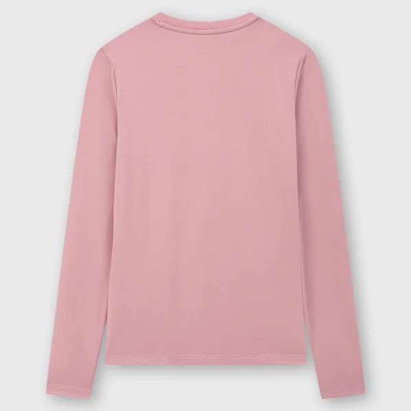 Women's warm bodysuit with brushed cotton and round neck