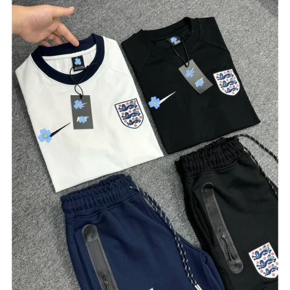 【イングランド代表モデル】上質コットン 半袖＆ショートパンツ セットアップ (ユニセックス)
